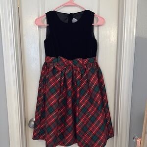 Red and Green Fit and Flare Sleeveless Dress